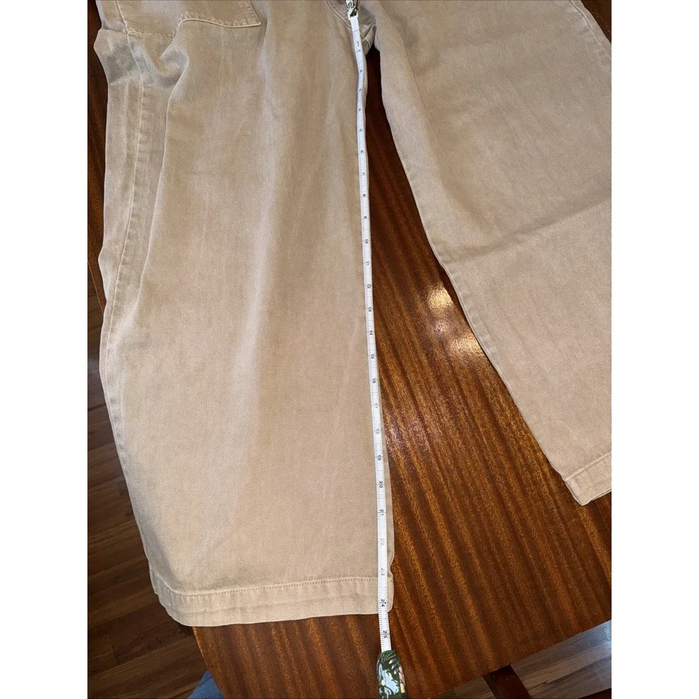 Zenana Niccola Knot Strap Overalls Women's Size Large Camel Tan Wide Leg - Picture 8 of 9